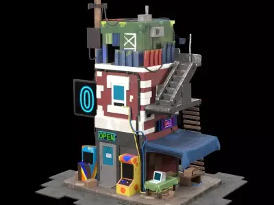 3 storey house pbr Low-poly 3D model