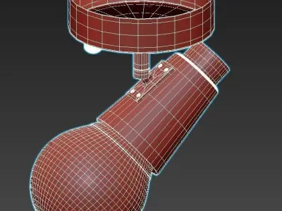 rotary ceiling light - gold 3D model