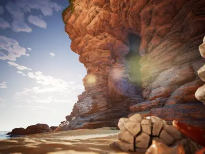 Beach Cliffs 41 Assets Low-poly 3D model