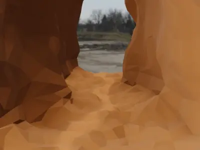 Isometric canyon walkthrough Low-poly 3D model