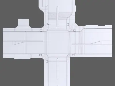 Road 01 Low-poly 3D model