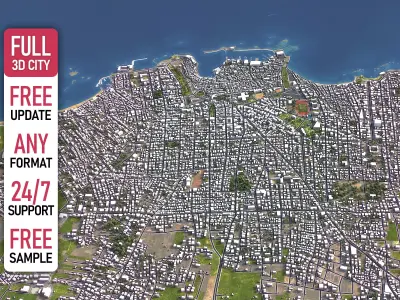 Chania - 3D City Model Low-poly 3D model