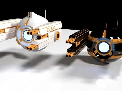 Scifi Armed Drone Low-poly 3D model