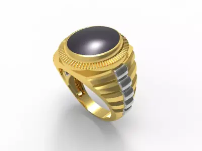 0102 - Delicate Gents Ring 3D print model