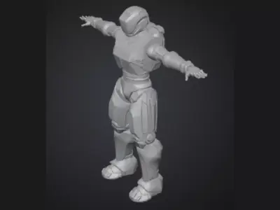 Sci-Fi Armored Soldier - Game Ready Low Poly Low-poly 3D model