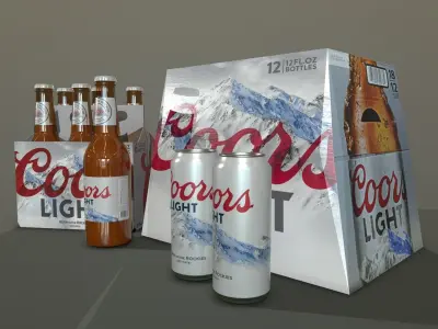 Coors Light Beer Low-poly 3D model