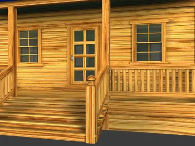 Wooden house V01 Low-poly 3D model