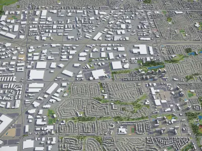 Brampton - City 3D Model Low-poly 3D model