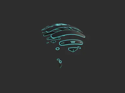 Scifi Parachute A09 Projection  - Character Accessories Design Low-poly 3D model