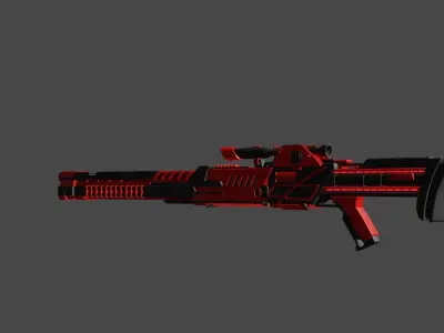 Sci - Fi Cyber Sniper Low-poly 3D model