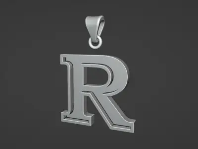 letter R pendant  3D print model
