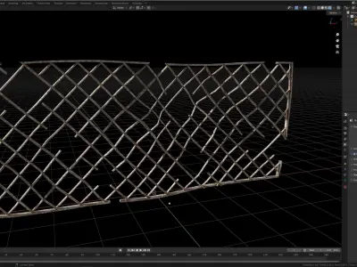 Crashed Railing 3D model
