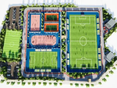 Sport Complex Exterior Low-poly 3D model