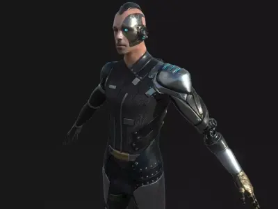 Cyberpunk Character Low-poly 3D model purchase
