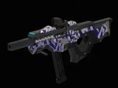 SCI -FI SMG UMP Low-poly 3D model
