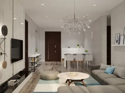 Living Room Dining Room 3D model