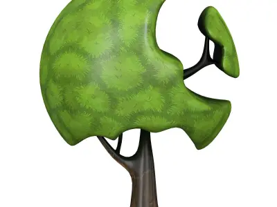 creative tree for game 3d model Low-poly 3D model