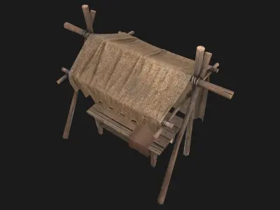 Street Stall Low-poly 3D model