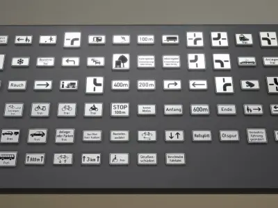 Additional Traffic Signs -1 Low-poly 3D model