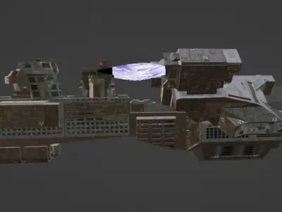 Heavy Space Cruise Ship 3D model