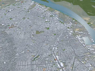 Barranquilla Atlantico Colombia 25km Low-poly 3D model