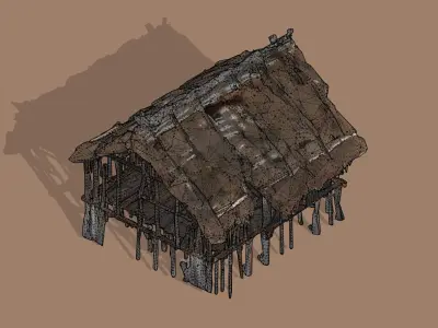 Thatched hut 3D model