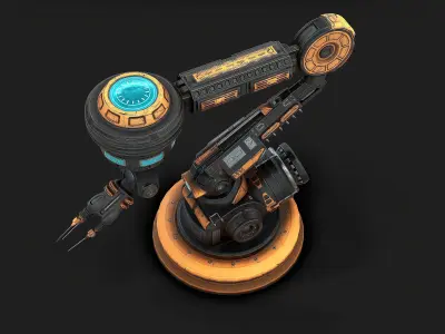 Robotic Arm 03 low poly Low-poly 3D model