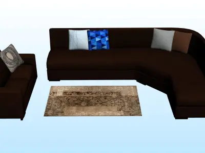 SOFA SET WITH CARPET 11 3D model