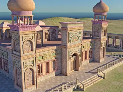 old and ancient Arab palace Low-poly 3D model