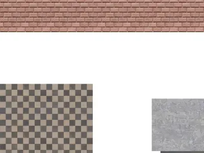 Shop Model tiles and checkered pattern Low-poly 3D model