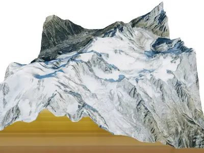 Aiguille du Midi mountain peak 3d model Low-poly 3D model