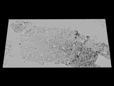 Manhattan 3D Printing stl file 3D Model of New York City 3D print model