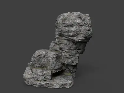 Cliff Rock 4-1 Low-poly 3D model