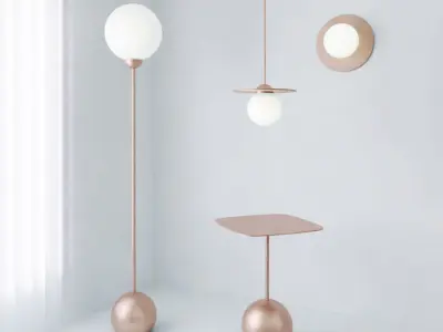 Modern set accessories lamp table  3D model