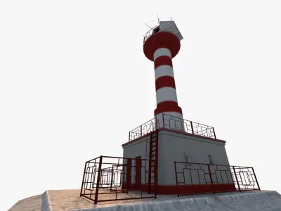 Lighthouse with stripes 3D model
