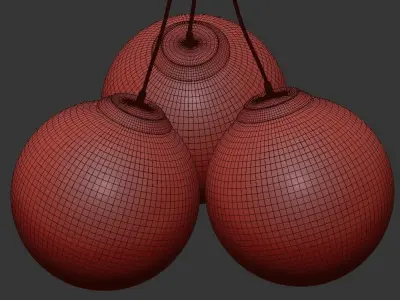 MANDALAY chandelier with three glass globes hanging from it 3D model