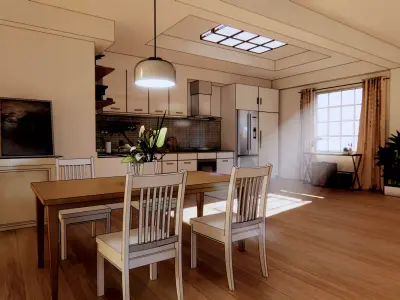 living room interior 3D model