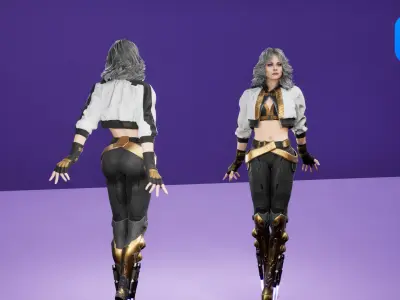 Space Hunter Girl Low-poly 3D model