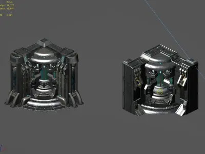 Sci Fi Building-connection wall 01 3D model