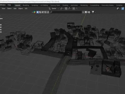 Longoki Village Low-poly 3D model