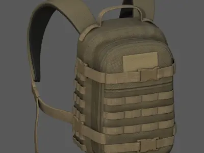 Backpack Camping Generic military baggage Color  Low-poly 3D model