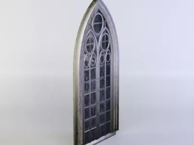 Window gothic Low-poly 3D model