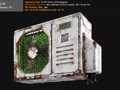 Sci-Fi Air conditioner 01 3D model