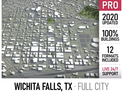 Wichita Falls Low-poly 3D model