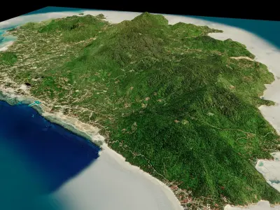 Ko Pha Ngan Island 3d model terrain Low-poly 3D model