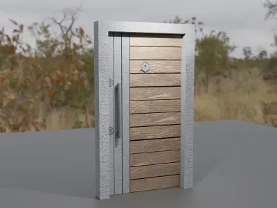 Modern Door Free low-poly 3D model buy