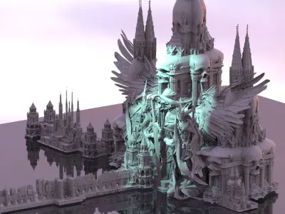 Angelic themed models with Hell themed models extended 3D model
