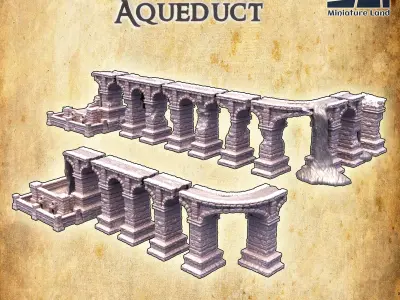 Ruined Aqueduct Tabletop terrain 28 MM 3D print model