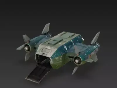 Heavy Sci-Fi VTOL Dropship 3D Model Low-poly 3D model