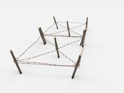 Barb Wire Obstacle 3D model